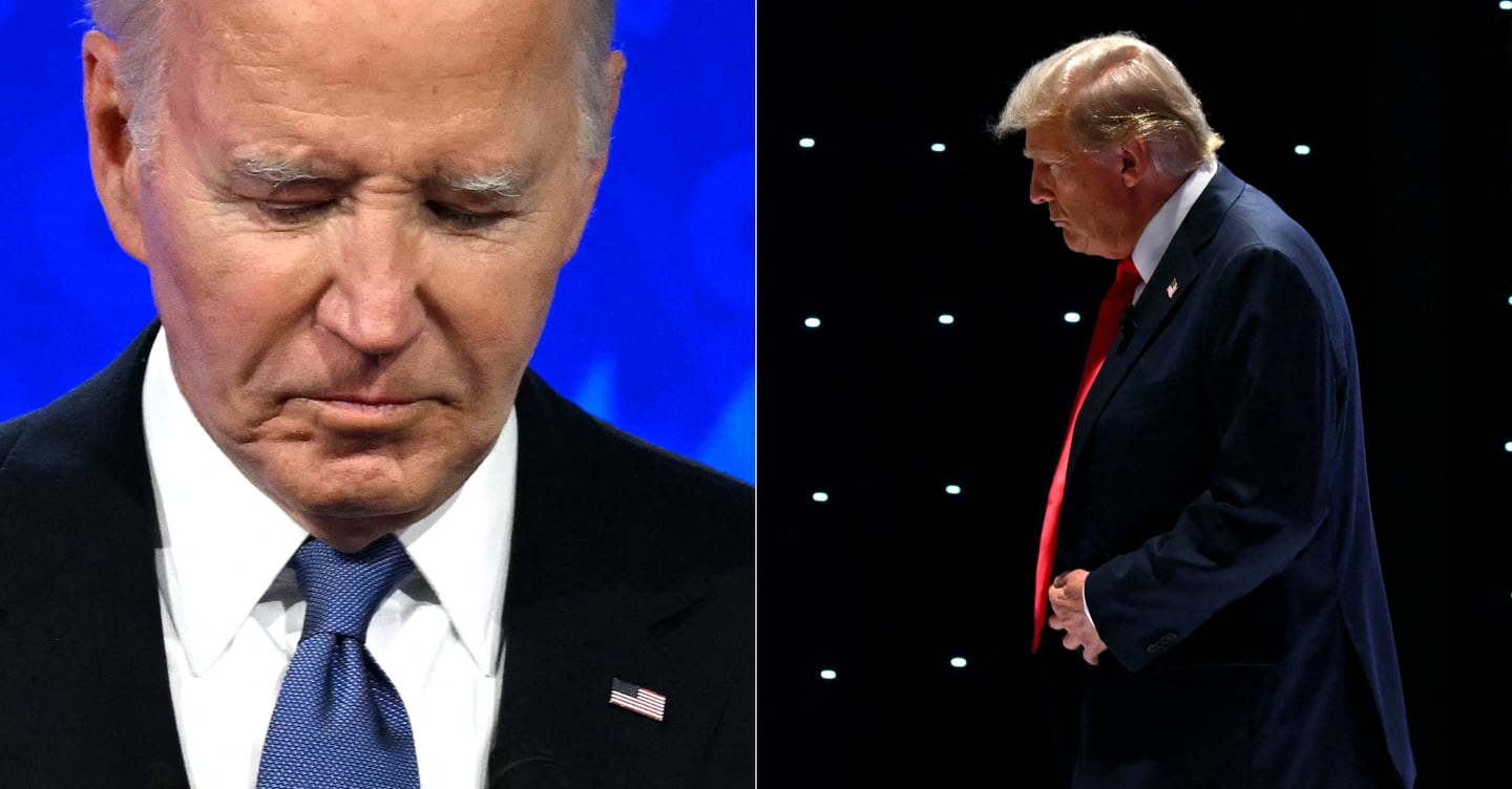 Debate presidencial del 27 de junio de 2024 en CNN, Atlanta, EE. UU., entre Donald Trump y Joe Biden. AFP